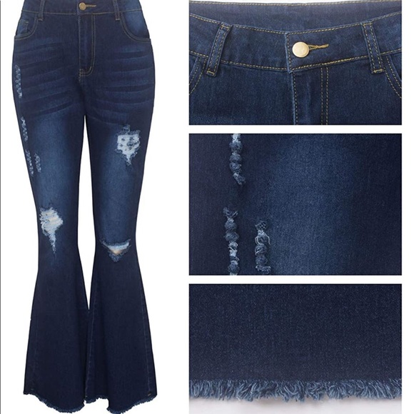 Stretch Flare Bottom Jeans - Picture 4 of 4